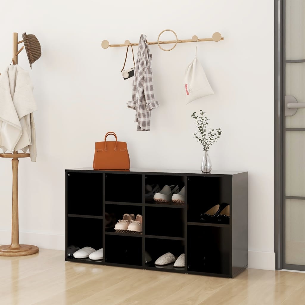 VidaXL Schoenenbank 103x30x54,5 cm spaanplaat zwart
