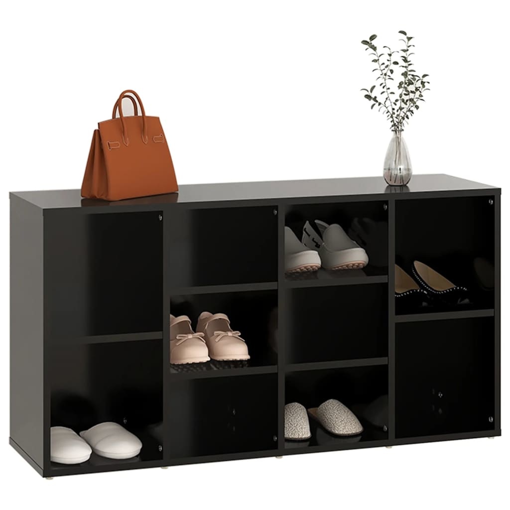 VidaXL Schoenenbank 103x30x54,5 cm spaanplaat zwart