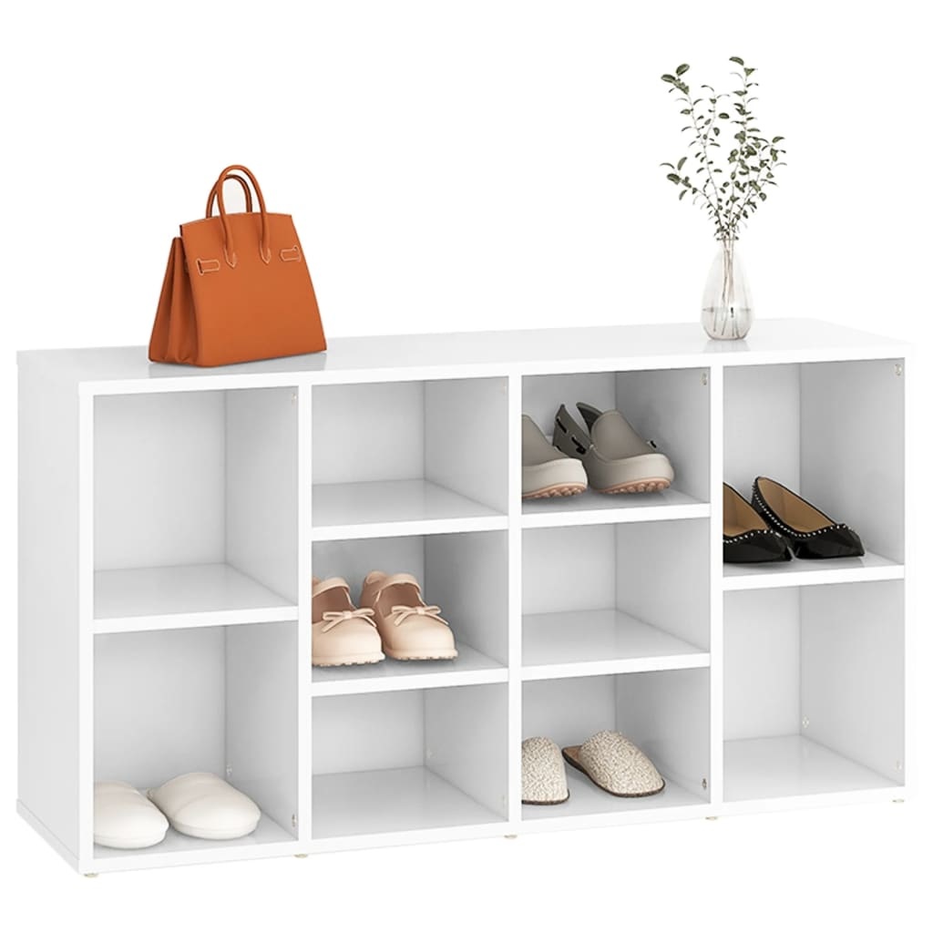 VidaXL Schoenenbank 103x30x54,5 cm bewerkt hout wit