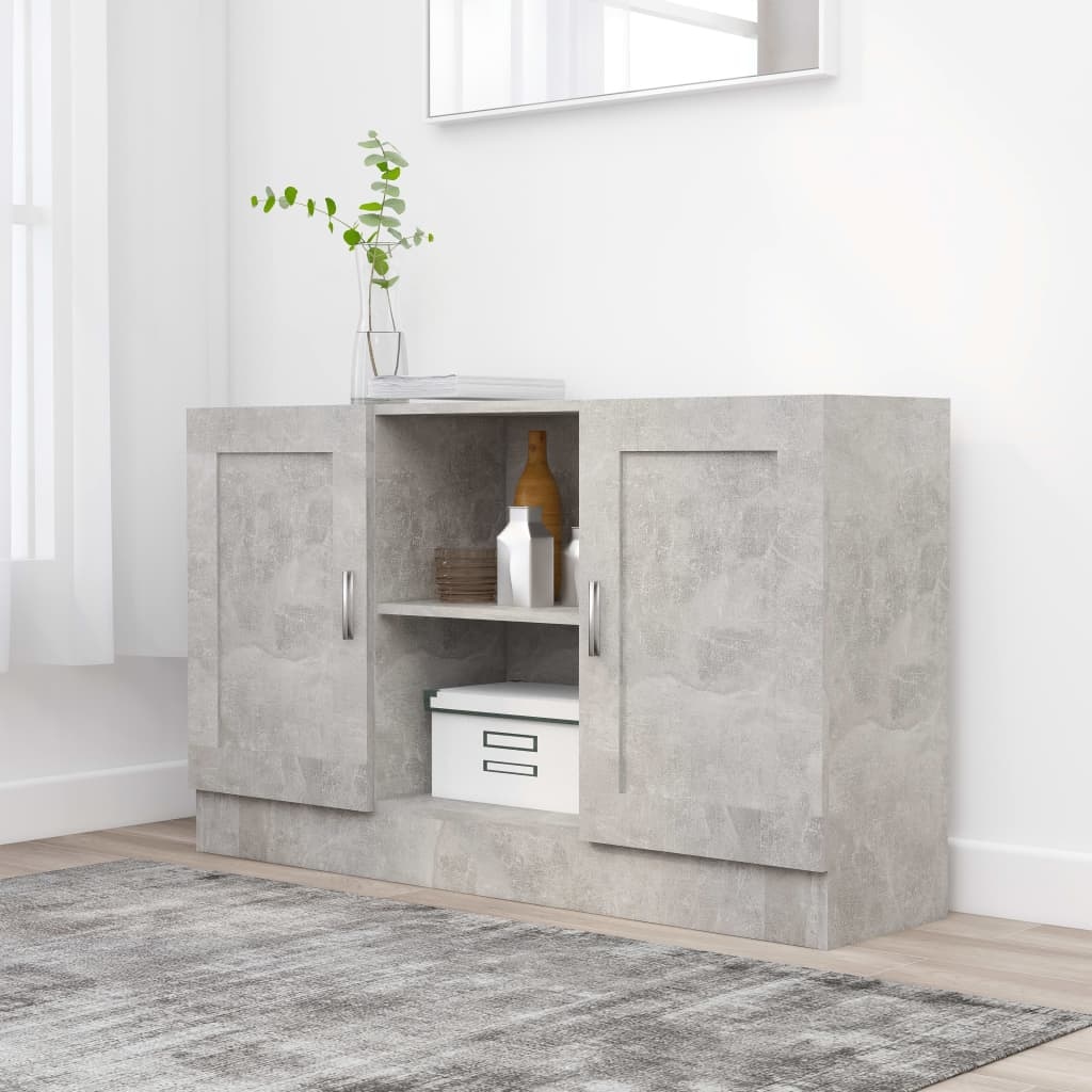 VidaXL Dressoir 120x30,5x70 cm spaanplaat betongrijs