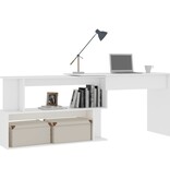 vidaXL Hoekbureau 200x50x76 cm spaanplaat wit