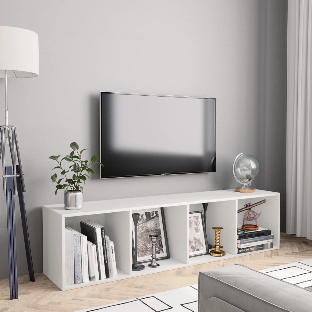 vidaXL Boekenkast/tv-meubel 143x30x36 cm wit