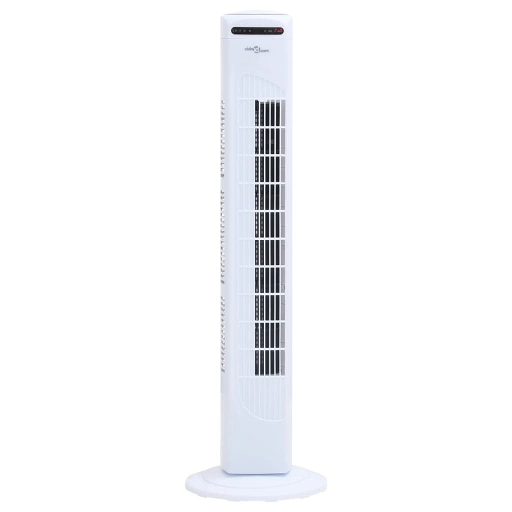 vidaXL Torenventilator met afstandsbediening en timer ø24x80 cm wit