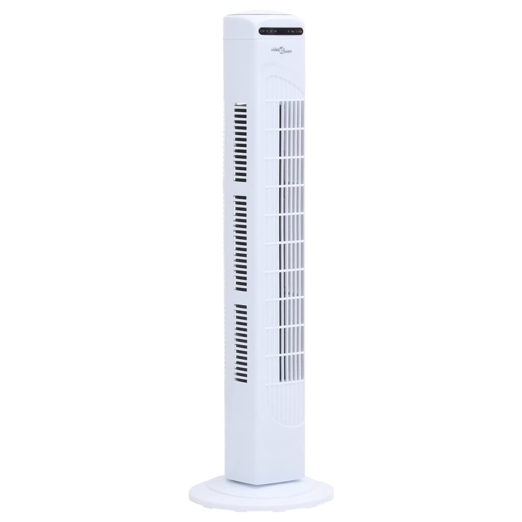 vidaXL Torenventilator met afstandsbediening en timer ø24x80 cm wit