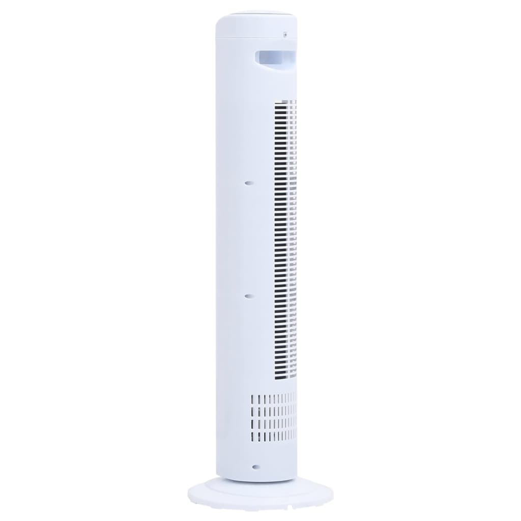 vidaXL Torenventilator met afstandsbediening en timer ø24x80 cm wit