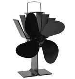 VidaXL Kachelventilator met 4 vinnen zwart