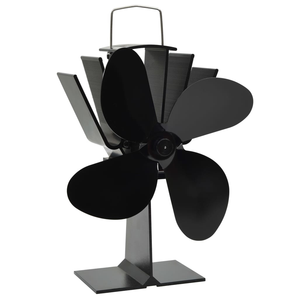 VidaXL Kachelventilator met 4 vinnen zwart