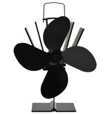 VidaXL Kachelventilator met 4 vinnen zwart
