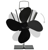 VidaXL Kachelventilator met 4 vinnen zwart