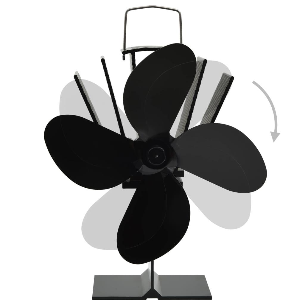 VidaXL Kachelventilator met 4 vinnen zwart