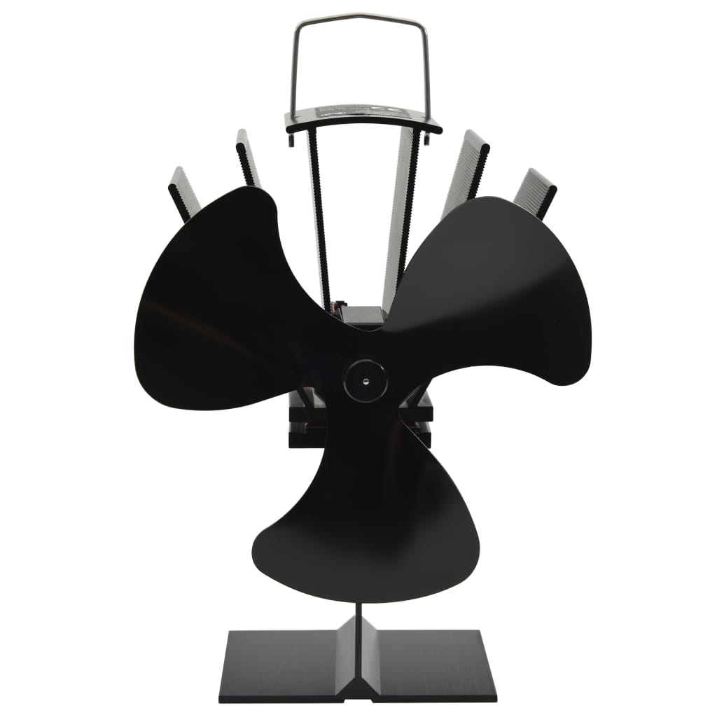 VidaXL Kachelventilator met 3 vinnen zwart