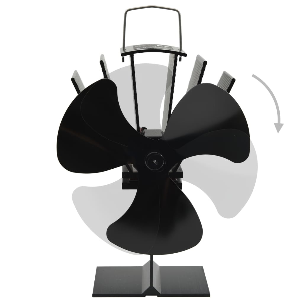 VidaXL Kachelventilator met 3 vinnen zwart
