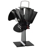 VidaXL Kachelventilator met 3 vinnen zwart