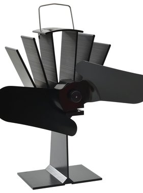 VidaXL Kachelventilator met 2 vinnen zwart