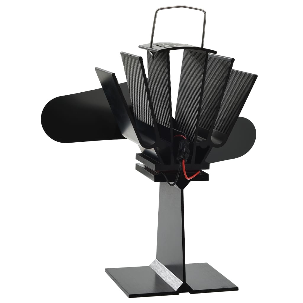 VidaXL Kachelventilator met 2 vinnen zwart