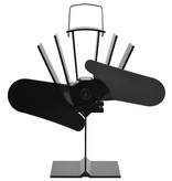 VidaXL Kachelventilator met 2 vinnen zwart