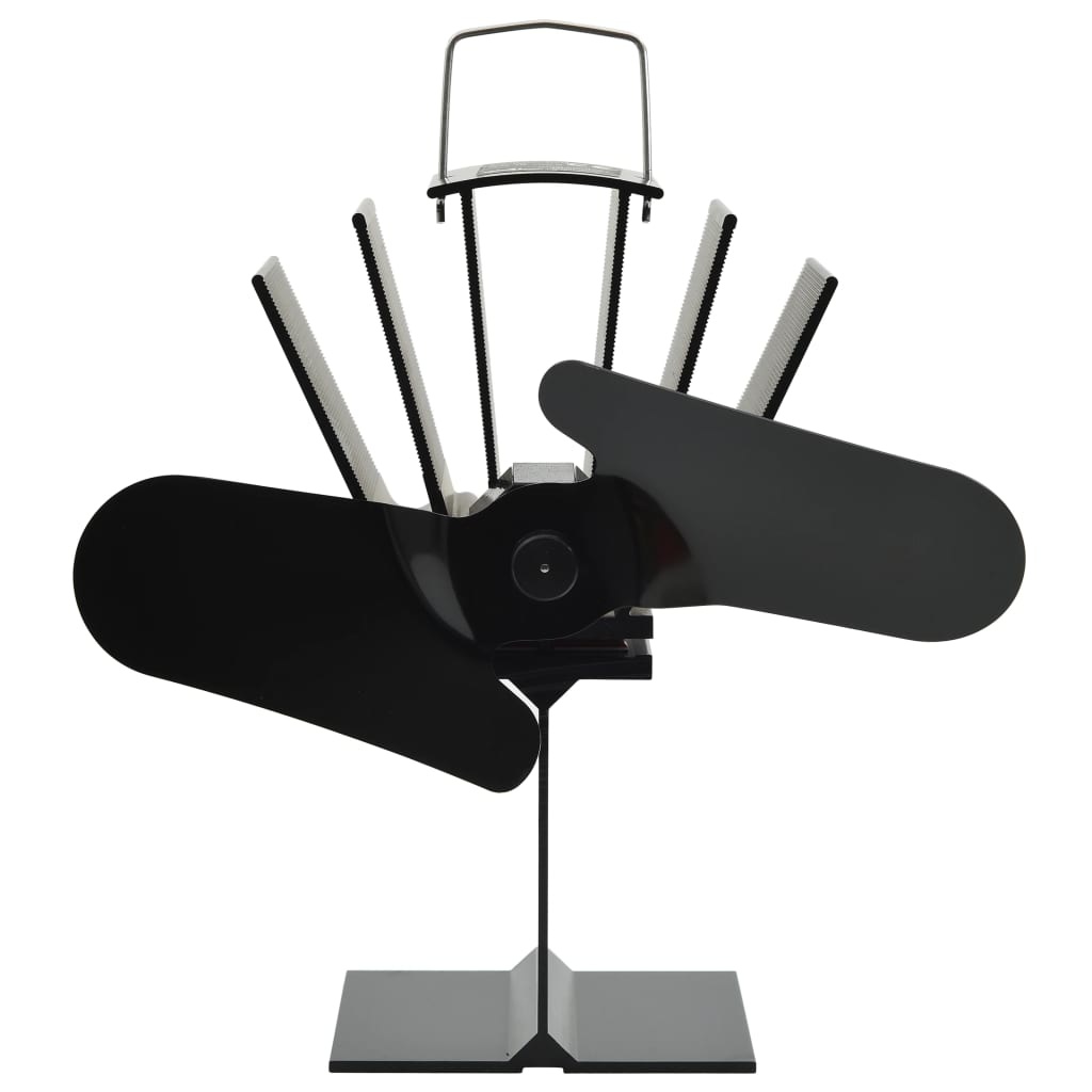 VidaXL Kachelventilator met 2 vinnen zwart
