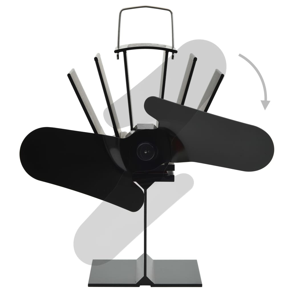 VidaXL Kachelventilator met 2 vinnen zwart