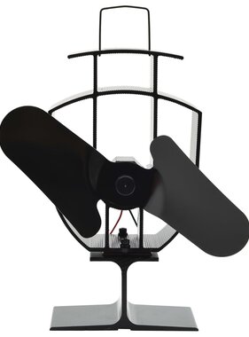 VidaXL Kachelventilator met 2 vinnen zwart
