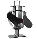 VidaXL Kachelventilator met 2 vinnen zwart