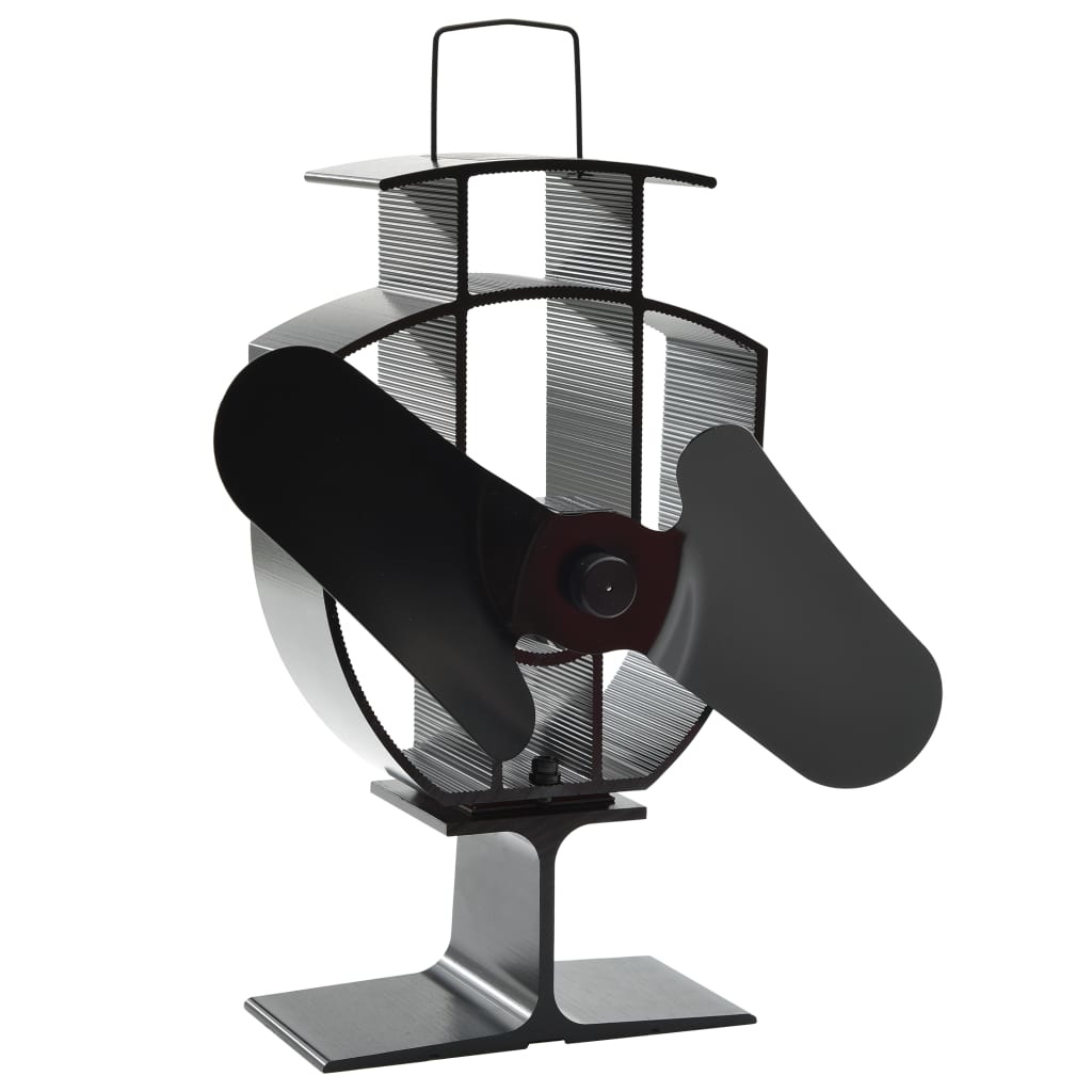 VidaXL Kachelventilator met 2 vinnen zwart