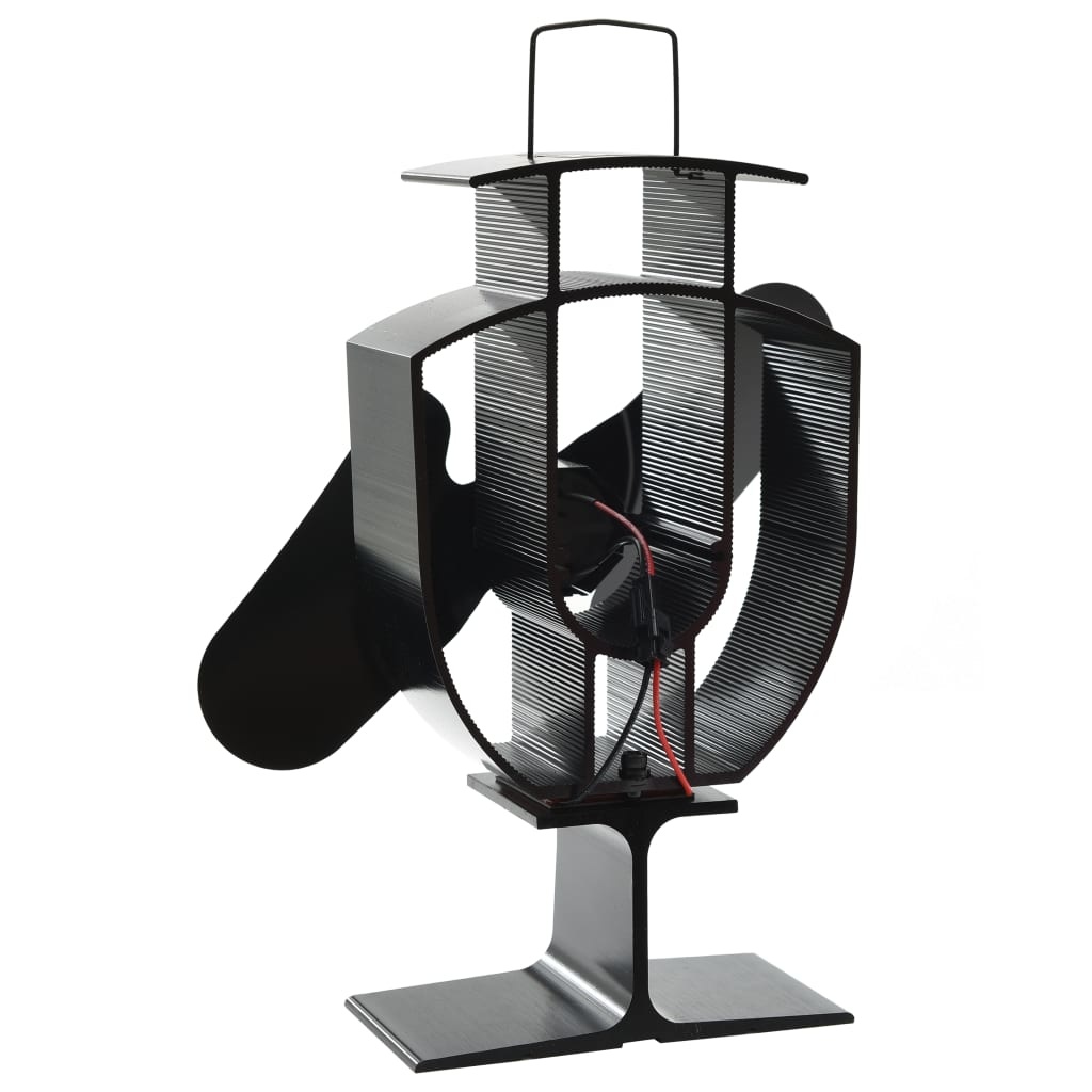 VidaXL Kachelventilator met 2 vinnen zwart