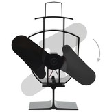 VidaXL Kachelventilator met 2 vinnen zwart