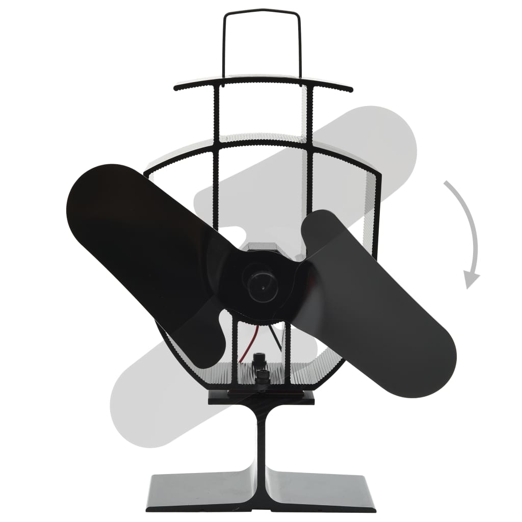 VidaXL Kachelventilator met 2 vinnen zwart