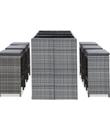 VidaXL 7-delige Tuinbarset met kussens poly rattan grijs
