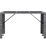 VidaXL 7-delige Tuinbarset met kussens poly rattan grijs