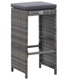 VidaXL 7-delige Tuinbarset met kussens poly rattan grijs