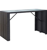 VidaXL 7-delige Tuinbarset met kussens poly rattan zwart