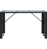 VidaXL 7-delige Tuinbarset met kussens poly rattan zwart
