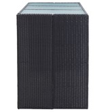 VidaXL 7-delige Tuinbarset met kussens poly rattan zwart