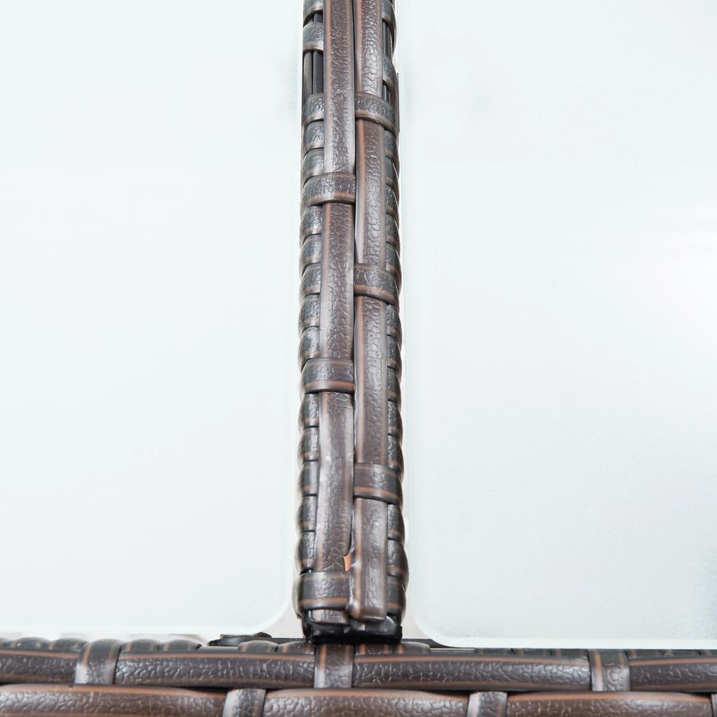 VidaXL 7-delige Tuinbarset met kussens poly rattan bruin