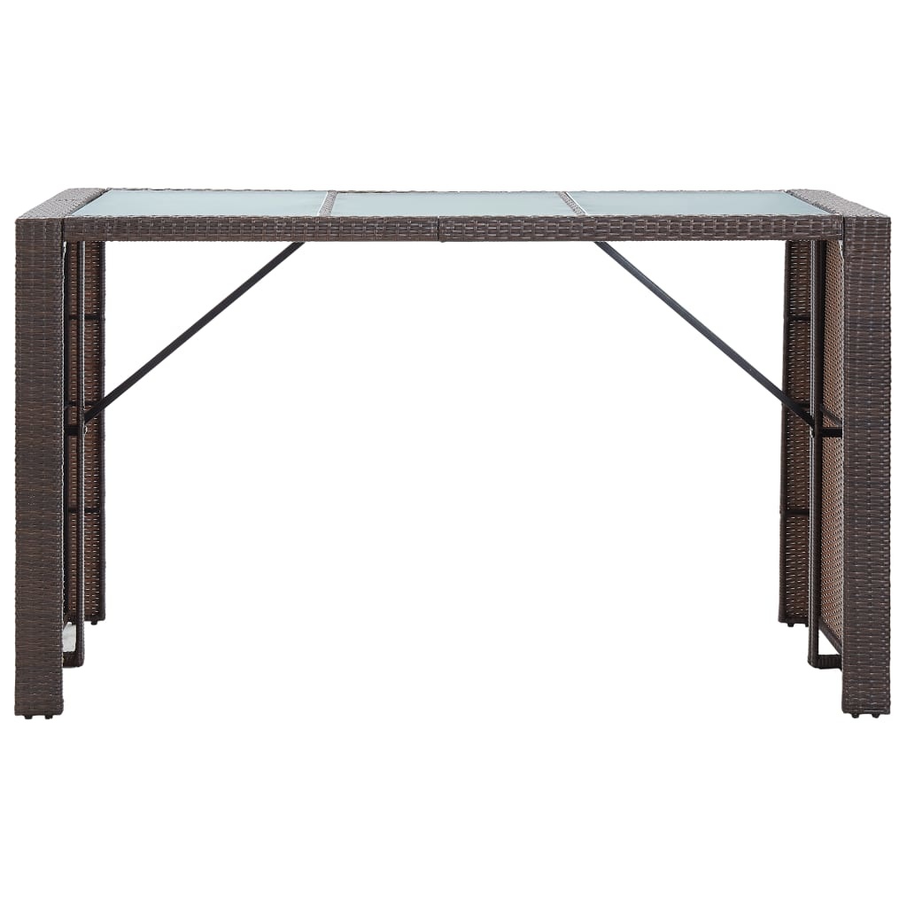 VidaXL 7-delige Tuinbarset met kussens poly rattan bruin