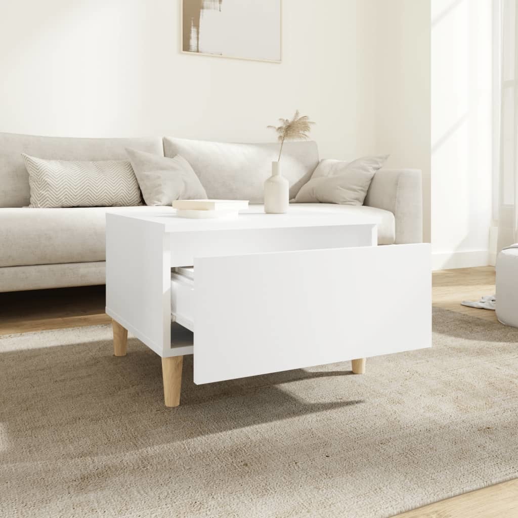 VidaXL Bijzettafel 50x46x35 cm bewerkt hout wit