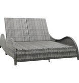 VidaXL Ligbed tweepersoons met kussen poly rattan antraciet