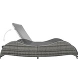 VidaXL Ligbed tweepersoons met kussen poly rattan antraciet