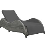 VidaXL Ligbed met kussen poly rattan antraciet