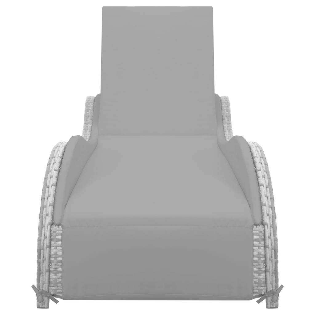 VidaXL Ligbed met kussen poly rattan antraciet