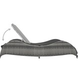 VidaXL Ligbed met kussen poly rattan antraciet