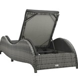 VidaXL Ligbed met kussen poly rattan antraciet