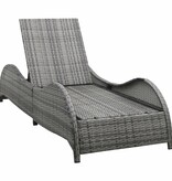 VidaXL Ligbed met kussen poly rattan antraciet