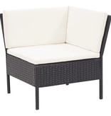 VidaXL 3-delige Loungeset met kussens poly rattan zwart
