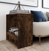 VidaXL Bijzettafel 50x26x50 cm bewerkt hout gerookt eikenkleurig