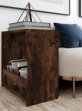 VidaXL Bijzettafel 50x26x50 cm bewerkt hout gerookt eikenkleurig