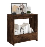 VidaXL Bijzettafel 50x26x50 cm bewerkt hout gerookt eikenkleurig