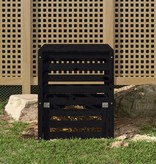 VidaXL Compostbak 63,5x63,5x77,5 cm massief grenenhout zwart