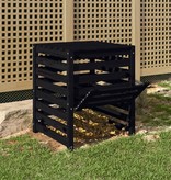 VidaXL Compostbak 63,5x63,5x77,5 cm massief grenenhout zwart